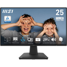 LCD Monitor, MSI, PRO MP252, 24.5, Panel IPS, 1920x1080, 16:9, 100Hz, Matte, 1 ms, Speakers, Tilt, Colour Black, PROMP252