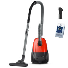 Vacuum Cleaner, PHILIPS, Input power 800 W, Dust capacity 3 L, Cylinder vacuum, Cleaning type Dry, Dust container Dust bag, Colour Black/Red, XD1111/10