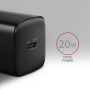 MOBILE CHARGER WALL USB-C 20W/1PORT BLACK ACU-PD20 AXAGON