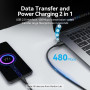 CABLE USB-C TO USB2.0/0.5M BLACK CTHBD VENTION