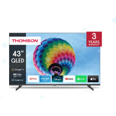 TV Set, THOMSON, 43, 4K/Smart, QLED, 3840x2160, Wireless LAN, Bluetooth, Google TV, Black, 43QG4S14