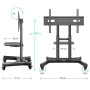 TV SET ACC MOBILE STAND/50-83/BLACK TS1380-B ONKRON