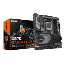 Mainboard, GIGABYTE, AMD X670, SAM5, ATX, Memory DDR5, Memory slots 4, 2xPCI-Express 3.0 16x, 1xPCI-Express 4.0 16x, 2xM.2, 1xHDMI, 4xUSB 2.0, 8xUSB 3.2, 1xUSB-C, 1xRJ45, 3xAudio port, X670GAMINGXAXV2