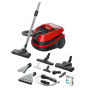 Vacuum Cleaner,BOSCH,BWD421PET,Canister/Wet/dry/Aquafilter,2100 Watts,Black / Red,Weight 7 kg,BWD421PET