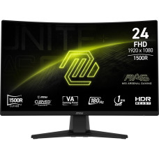 LCD Monitor, MSI, MAG 242C, 23.6, Gaming/Curved/Frameless, Matte, Panel VA, 1920x1080, 16:9, 180Hz, 1 ms, Colour Black, MAG242C
