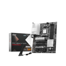 Mainboard, MSI, AMD B840, SAM5, ATX, Memory DDR5, Memory slots 4, 5xPCI-Express 16x, 2xM.2, 1xHDMI, 1xAudio-In, 1xAudio-Out, 1xMicrophone, 4xUSB 2.0, 3xUSB 3.2, 1xUSB-C, 1xRJ45, PROB840-PWIFI
