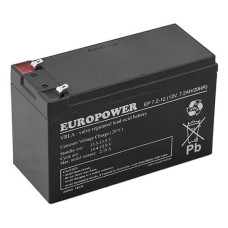 BATTERY 12V 7.2AH VRLA/EP7.2-12 T2 EUROPOWER EMU