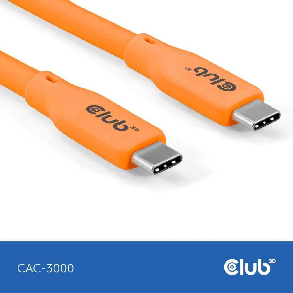 CABLE USB-C TO USB-C 2M/M/M ORANGE CAC-3000 CLUB3D CABLE USB-C TO USB-C 2M/M/M ORANGE CAC-3000 CLUB3D