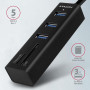 I/O HUB USB3.2 3P SD/MICROSD/0.2M HMA-CR3A AXAGON