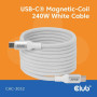 CABLE USB-C TO USB-C 2M/MAGNETIC WHITE CAC-3032 CLUB3D CABLE USB-C TO USB-C 2M/MAGNETIC WHITE CAC-3032 CLUB3D