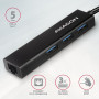 I/O HUB USB-C 4PORT GLAN/0.2M HMC-GL3A AXAGON