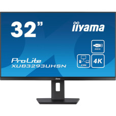 LCD Monitor, IIYAMA, XUB3293UHSN-B5, 32, 4K, Panel IPS, 3840x2160, 16:9, Matte, 5 ms, Speakers, Swivel, Height adjustable, Tilt, Colour Black, XUB3293UHSN-B5