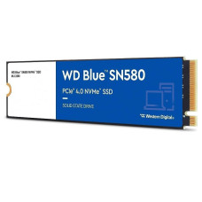 SSD, WESTERN DIGITAL, Blue SN580, 250GB, M.2, PCIe Gen4, NVMe, TLC, Write speed 2000 MBytes/sec, Read speed 4000 MBytes/sec, 2.38mm, TBW 150 TB, MTBF 1500000 hours, WDS250G3B0E