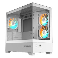 Case, GIGABYTE, GB-C201PI, MidiTower, Case product features Rackmountable/Accessory/Transparent panel, Not included, MicroATX, MiniITX, Colour White, GB-C201PI