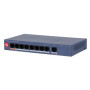 Switch, DAHUA, CS4009-8ET1GT-60, Switch type Managed, Switch layer L2, 9xRJ-45 ports, RJ-45 Ports Type Gigabit Ethernet (10/100/1000), 8xFast Ethernet (copper) ports quantity, 1xGigabit Ethernet (copper) ports quantity, Power over Ethernet (PoE) Yes, CS40
