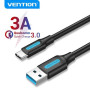 CABLE USB3.0 TO USB-C MALE/2M BLACK COZBH VENTION