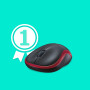 MOUSE USB OPTICAL CORDL. M185/RED 910-002240 LOGITECH