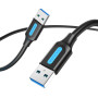 CABLE USB3.0 MALE TO MALE/1.5M BLACK CONBG VENTION