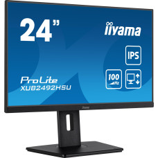 LCD Monitor, IIYAMA, XUB2492HSU-B6, 24, Panel IPS, 1920x1080, 16:9, Matte, 0.4 ms, Speakers, Swivel, Pivot, Height adjustable, Tilt, Colour Black, XUB2492HSU-B6