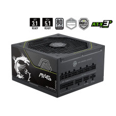 Power Supply, MSI, MAG A1200PLS PCIE5, ATX, PC, 100 - 240 V, 1200 W, MAGA1200PLSPCIE5 Power Supply, MSI, MAG A1200PLS PCIE5, ATX, PC, 100 - 240 V, 1200 W, MAGA1200PLSPCIE5