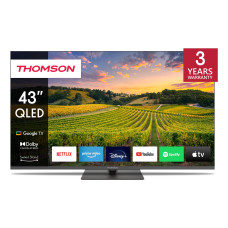 TV Set, THOMSON, 43, 4K/Smart, QLED, 3840x2160, Bluetooth, Google TV, 43QG5C14