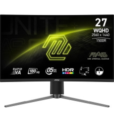 LCD Monitor, MSI, MAG 27CQ6PF, 27, Gaming, Panel VA, 2560x1440, 16:9, 180 Hz, 0.5 ms, Colour Black, MAG27CQ6PF