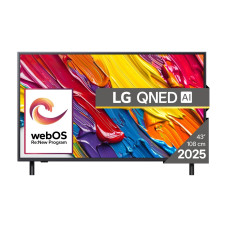 TV Set, LG, 43, 4K/Smart, 3840x2160, Wireless LAN, Bluetooth, webOS, Black, 43QNED82A3B
