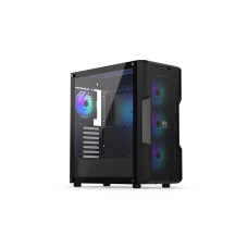 Case, ENDORFY, Regnum 400 ARGB, MidiTower, Case product features Transparent panel, Not included, ATX, MicroATX, MiniITX, Colour Black, EY2A009
