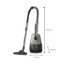 Vacuum Cleaner, PHILIPS, Input power 850 W, Dust capacity 3 L, Cylinder vacuum, Cleaning type Dry, Dust container Dust bag, Colour Black/Grey, XD2152/12