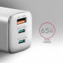 MOBILE CHARGER WALL USB 65W/GAN 3PORT ACU-DPQ65W AXAGON