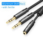 CABLE AUDIO 2X3.5MM TO 3.5MM/0.3M BBTBY VENTION
