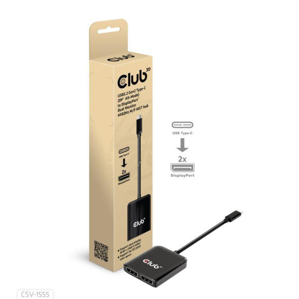 I/O HUB USB-C TO DP DUAL/CSV-1555 CLUB3D I/O HUB USB-C TO DP DUAL/CSV-1555 CLUB3D