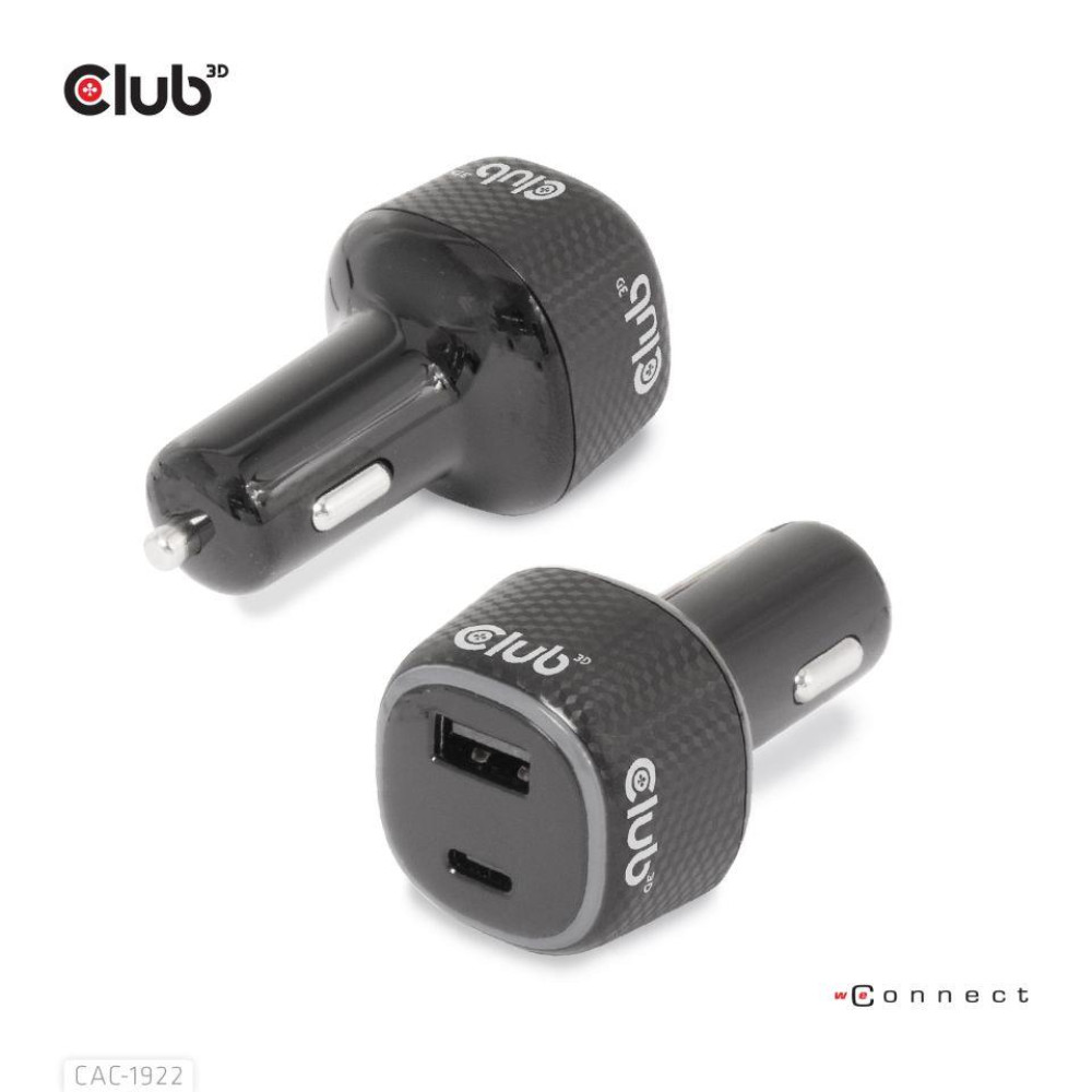 NB CHARGER CAR USB+USB-C/63W CAC-1922 CLUB3D NB CHARGER CAR USB+USB-C/63W CAC-1922 CLUB3D