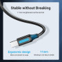 CABLE USB2.0 MALE TO MALE/2M BLACK COQBH VENTION