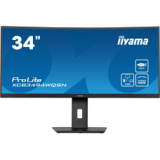 LCD Monitor, IIYAMA, XCB3494WQSN-B5, 34, Curved/21 : 9, Panel VA, 3440x1440, 21:9, Matte, 0.4 ms, Speakers, Swivel, Height adjustable, Tilt, Colour Black, XCB3494WQSN-B5