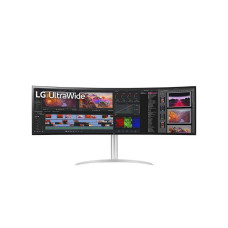 LCD Monitor, LG, 49WQ95C-W, 49, Curved, Panel IPS, 5120x1440, 32:9, Matte, 5 ms, Speakers, Swivel, Height adjustable, Tilt, 49WQ95C-W