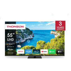 TV Set, THOMSON, 55, 4K/Smart, 3840x2160, Wireless LAN, Bluetooth, Google TV, Black, 55UG5C14