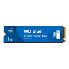 SSD, WESTERN DIGITAL, 600xTBW rating, Read speed 4150 MB/s, Write speed 4150 MB/s, NVMe Yes, PCI Express 4.0, M.2, 1000 GB, Blue SN580, WDS100T3B1E-00CHF0
