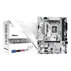 Mainboard, ASROCK, Intel B760 Express, LGA1700, Micro-ATX, Memory DDR5, Memory slots 2, 2xPCI-Express 3.0 1x, 1xPCI-Express 4.0 16x, 1xM.2, 1x15pin D-sub, 1xHDMI, 1xDisplayPort, 1xAV-In, 1xAV-out, 1xMicrophone, 2xUSB 2.0, 3xUSB 3.2, 1xUSB-C, 1xRJ45, B760M
