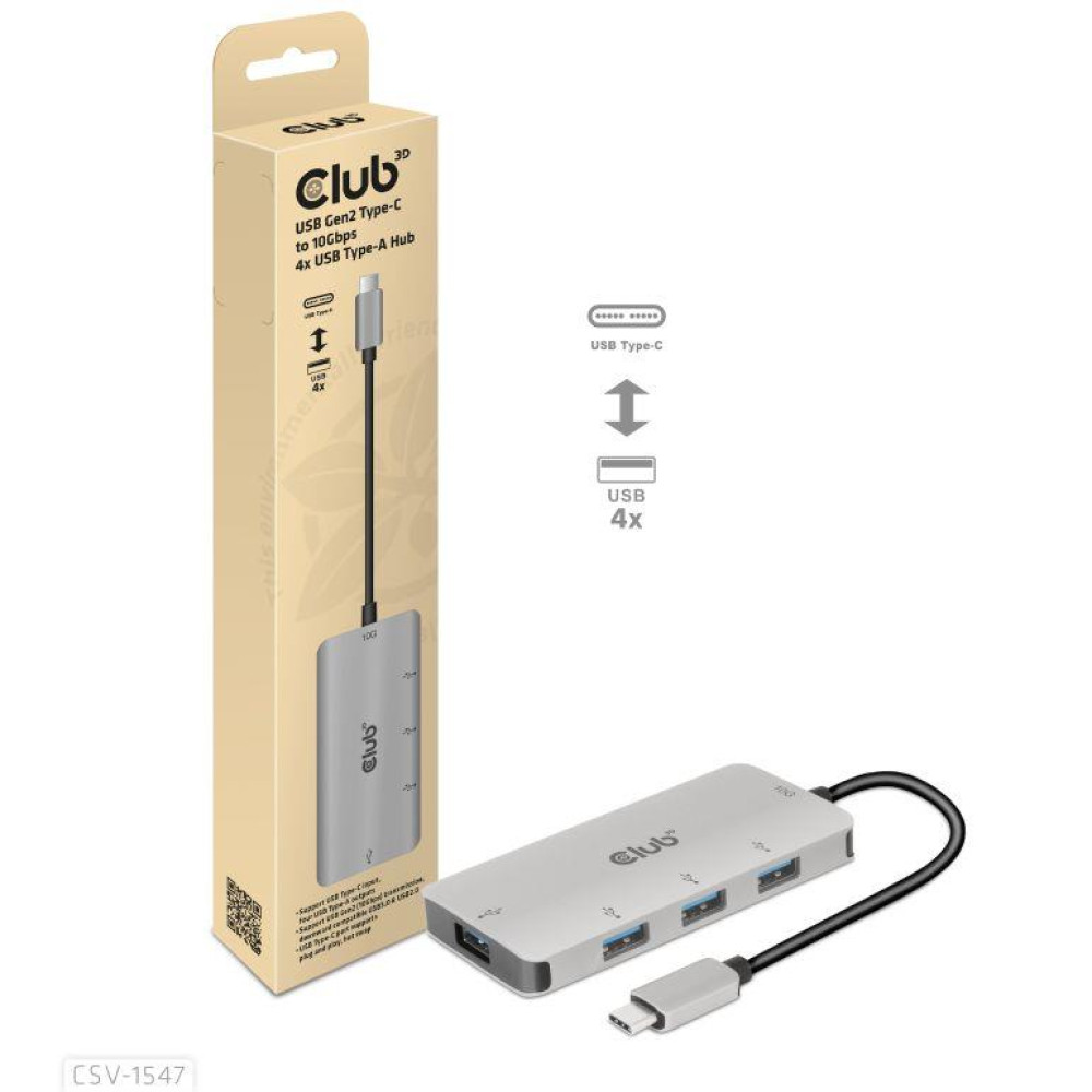 I/O HUB USB-C TO USB 4PORT/M/F CSV-1547 CLUB3D I/O HUB USB-C TO USB 4PORT/M/F CSV-1547 CLUB3D