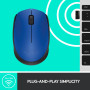 MOUSE USB OPTICAL WRL M171/BLUE 910-004640 LOGITECH