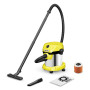 Vacuum Cleaner, KARCHER, Suction power 220 AW, Input power 1000 W, Dust capacity 15 L, Drum vacuum, Cleaning type Dry&wet, Dust container Dust bag, Colour Black/Yellow, 1.628-054.0