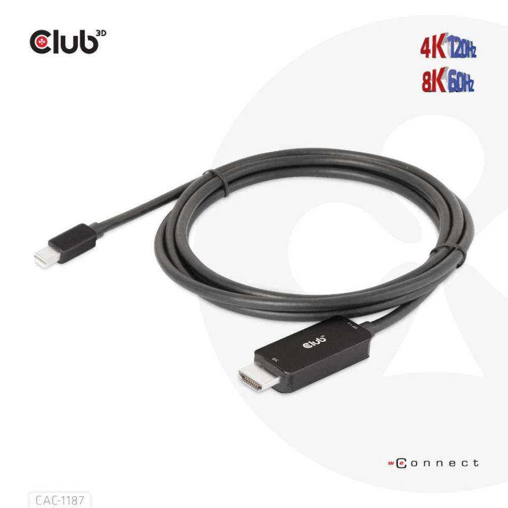 CABLE MINIDP TO HDMI 1.8M/M/M CAC-1187 CLUB3D CABLE MINIDP TO HDMI 1.8M/M/M CAC-1187 CLUB3D