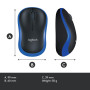 MOUSE USB OPTICAL WRL M185/BLUE 910-002239 LOGITECH