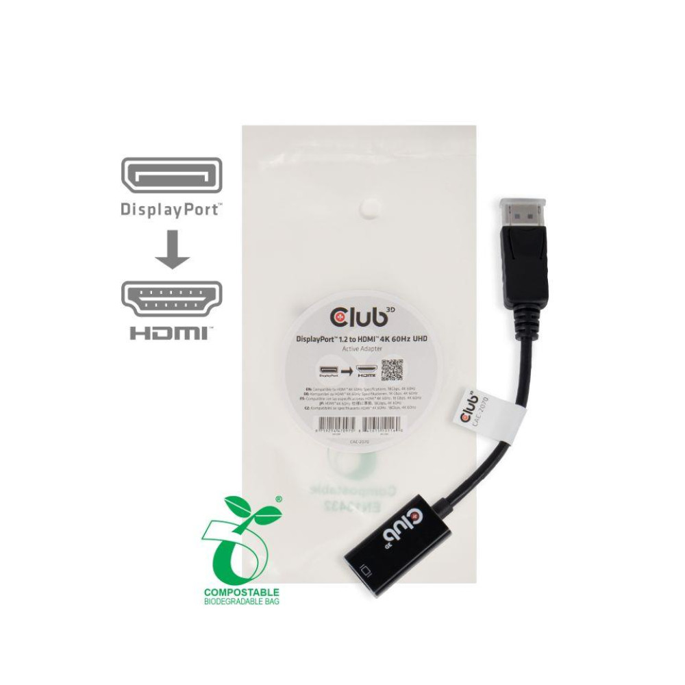 I/O ADAPTER DP TO HDMI/M/F CAC-2070 CLUB3D I/O ADAPTER DP TO HDMI/M/F CAC-2070 CLUB3D