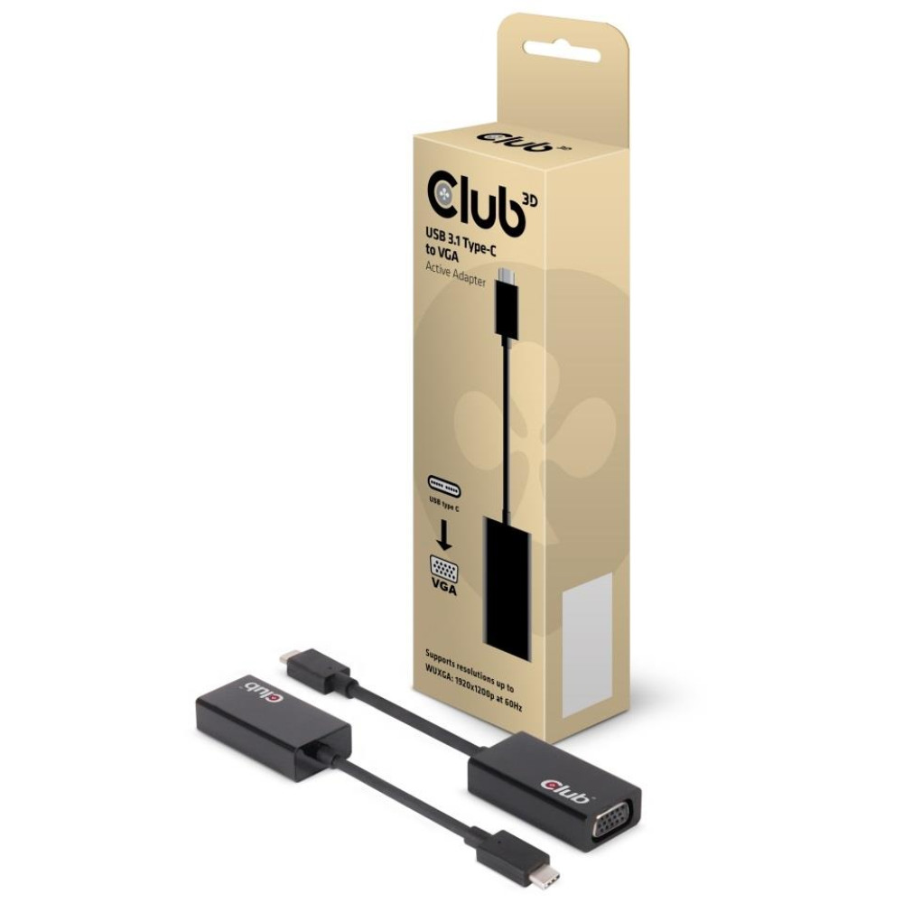 I/O ADAPTER USB-C TO VGA/M/F CAC-1502 CLUB3D I/O ADAPTER USB-C TO VGA/M/F CAC-1502 CLUB3D