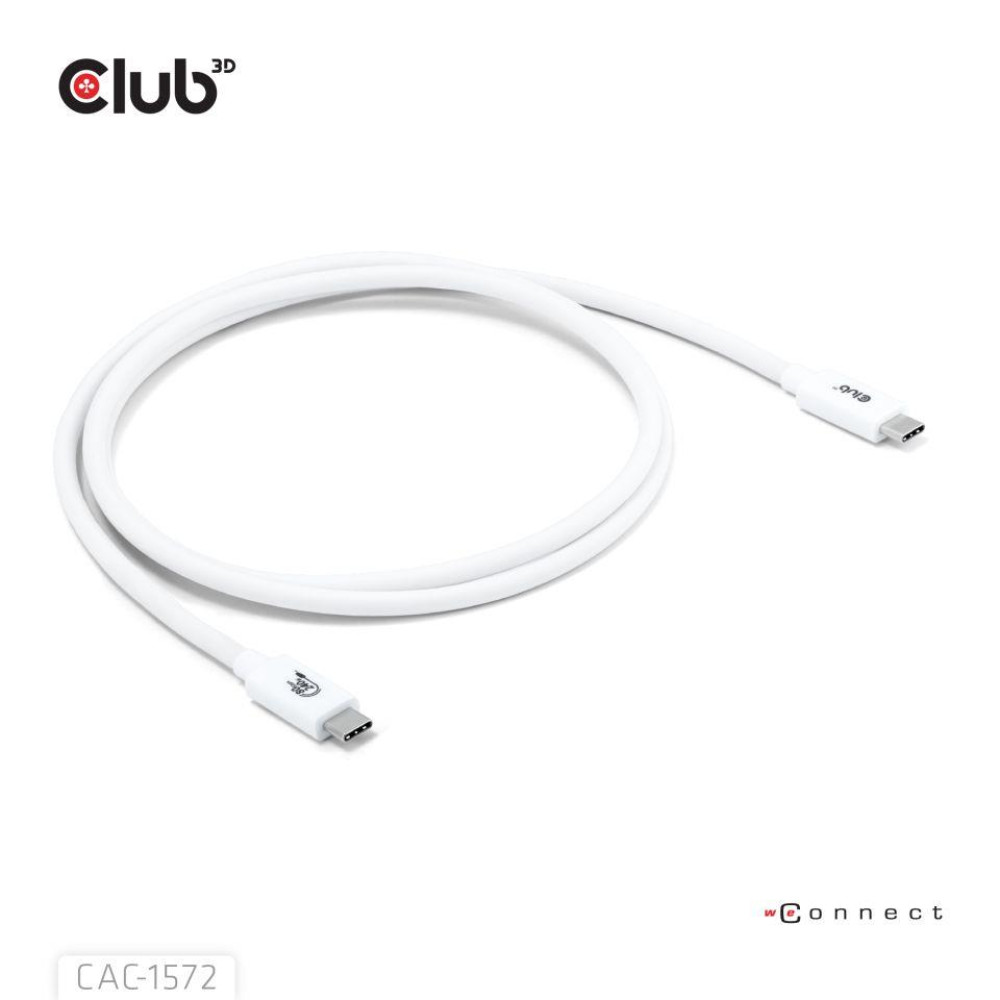 CABLE USB-C TO USB-C 1.2M/WHITE CAC-1572 CLUB3D CABLE USB-C TO USB-C 1.2M/WHITE CAC-1572 CLUB3D
