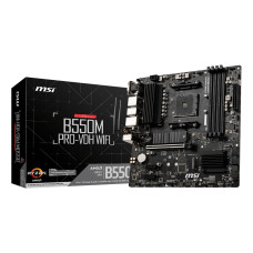 Mainboard, MSI, AMD B550, SAM4, MicroATX, 2xPCI-Express 3.0 1x, 2xM.2, 1xPCI-Express 4.0 16x, Memory DDR4, Memory slots 4, 1x15pin D-sub, 1xHDMI, 1xDisplayPort, 2xUSB 2.0, 4xUSB 3.2, 1xPS/2, 1xRJ45, 3xAudio port, B550MPRO-VDHWIFI Mainboard, MSI, AMD B550, SAM4, MicroATX, 2xPCI-Express 3.0 1x, 2xM.2, 1xPCI-Express 4.0 16x, Memory DDR4, Memory slots 4, 1x15pin D-sub, 1xHDMI, 1xDisplayPort, 2xUSB 2.0, 4xUSB 3.2, 1xPS/2, 1xRJ45, 3xAudio port, B550MPRO-VDHWIFI
