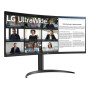 LCD Monitor, LG, 34WR55QK-B, 34, Business/Curved/21 : 9, Panel VA, 3440x1440, 21:9, 100Hz, 5 ms, Height adjustable, Tilt, Colour Black, 34WR55QK-B
