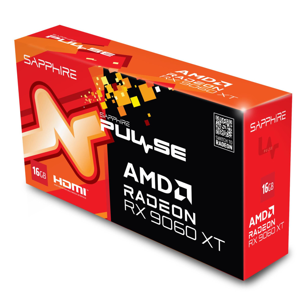 Graphics Card, SAPPHIRE, AMD Radeon RX 9060 XT, 16 GB, GDDR6, 128 bit, PCIE 5.0 16x, GPU 2700 MHz, Dual Slot Fansink, 2xHDMI, 1xDisplayPort, 11350-03-20G Graphics Card, SAPPHIRE, AMD Radeon RX 9060 XT, 16 GB, GDDR6, 128 bit, PCIE 5.0 16x, GPU 2700 MHz, Dual Slot Fansink, 2xHDMI, 1xDisplayPort, 11350-03-20G